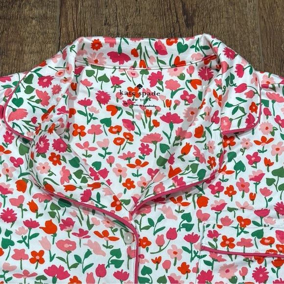 Kate Spade White Multicolor Floral Pajama Set - Picture 3 of 5